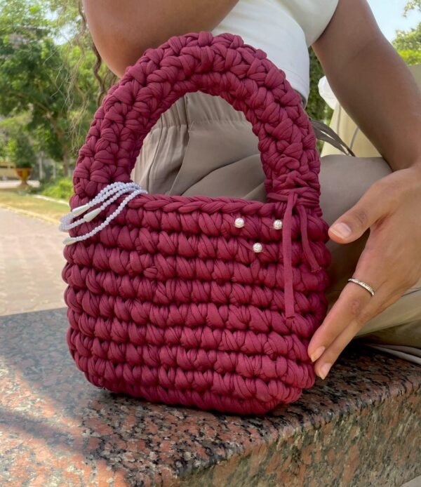 ⁦Buffy Chunky Bag ( burgandy )⁩ - الصورة ⁦2⁩